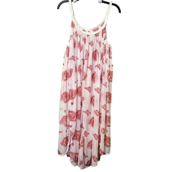 New Free People Haveli Paisley Maxi Top Retail $128 Ivory Size Small Side Slits - Picture 4 of 5